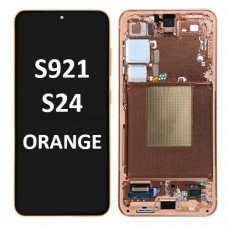 Samsung SM-S921 (S24 5G 2024) OLED LCD touch screen (Original Service Pack) with frame [Orange] GH82-33287G